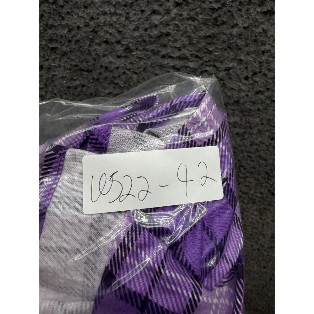 Selkie Plaid Pleated Cotton A-Line Mini Skater Skirt Purple Womens Size XL
